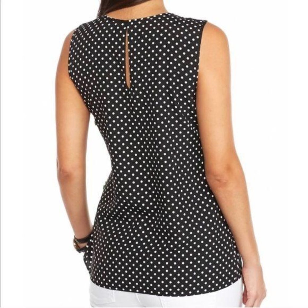 Michael Kors Pleaded Polka Dot Top M - Picture 2 of 8